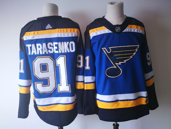  NHL St. Louis Blues 91 Vladimir Tarasenko Blue Ice Hockey Jerseys