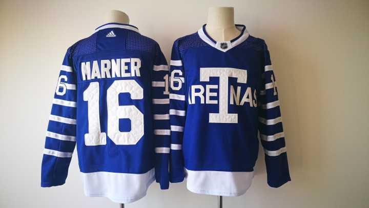  NHL Toronto Maple Leafs 16 Mitch Marner Blue Throwback Ice Hockey Jerseys