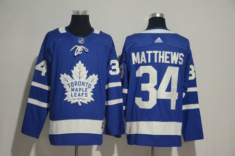  NHL Toronto Maple Leafs 34 Auston Matthews Blue Ice Hockey Jerseys