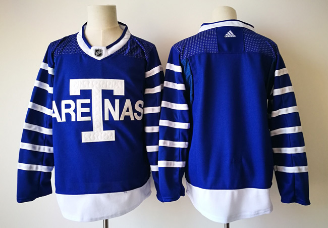  NHL Toronto Maple Leafs Blank Blue Throwback Ice Hockey Jerseys
