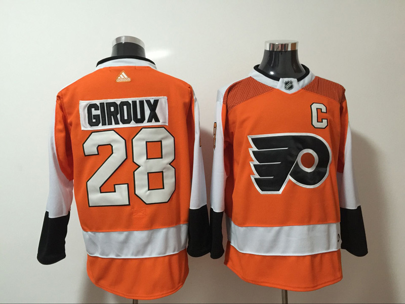  Philadelphia Flyers #28 Claude Giroux Orange Authentic Stitched NHL Jersey