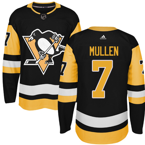  Pittsburgh Penguins #7 Joe Mullen Black Alternate Authentic Stitched NHL Jersey