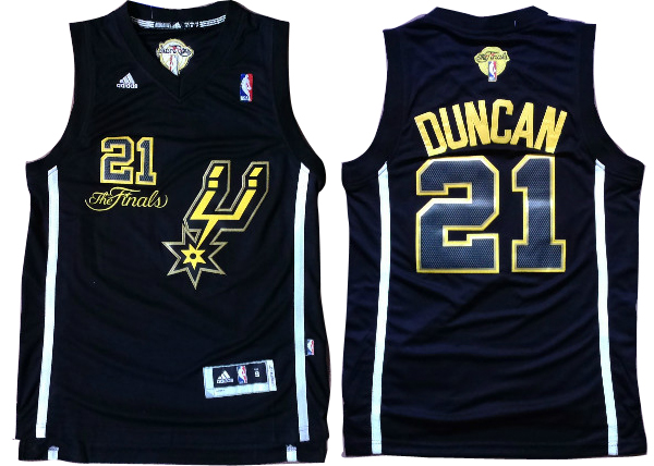  San Antonio Spurs 21 Tim Duncan 2014 NBA Finals Champions Black Jersey