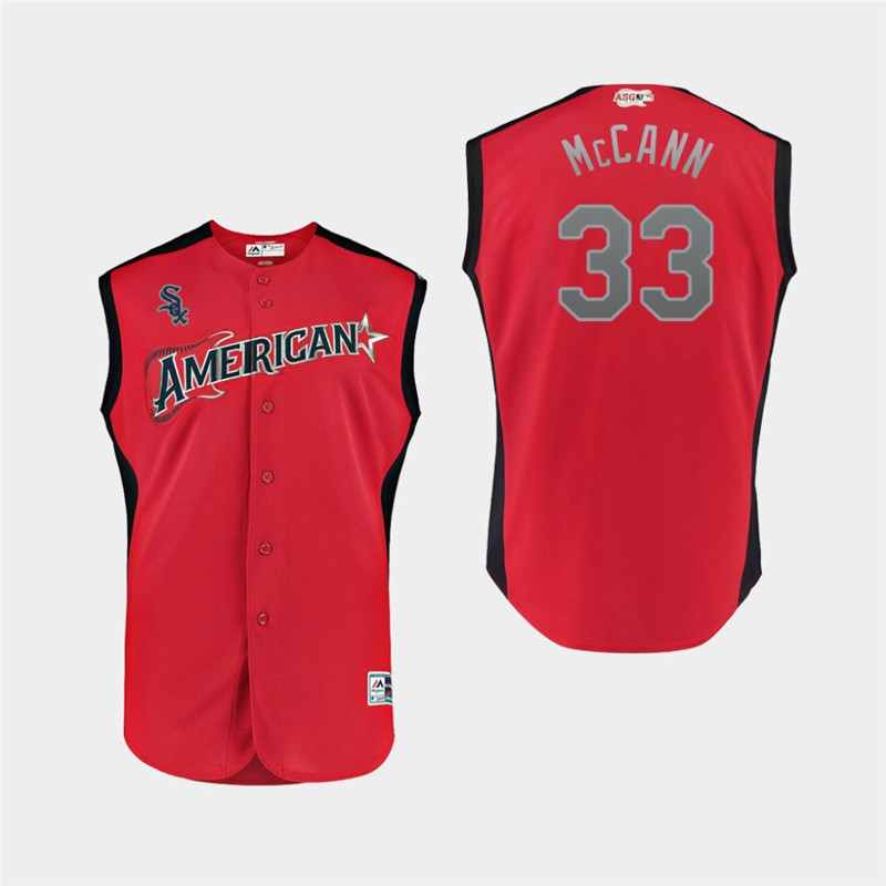 American League 33 James McCann Red Youth 2019 MLB All Star Game Workout Player Jersey
