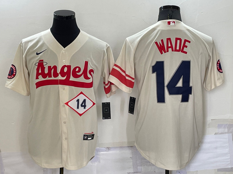 Angels 14 Tyler Wade Cream Nike 2022 City Connect Cool Base Jersey