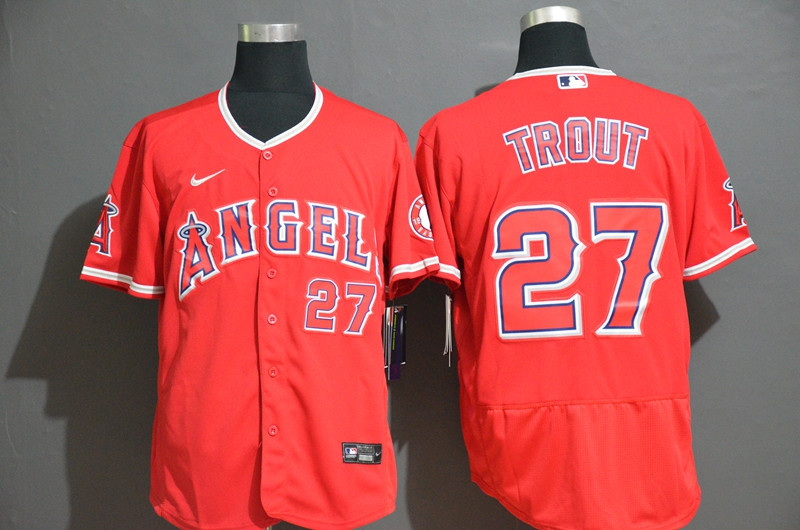 Angels 27 Mike Trout Red 2020 Nike Flexbase Jersey