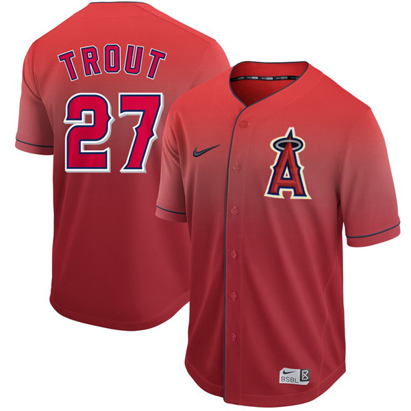 Angels 27 Mike Trout Red Drift Fashion Jersey