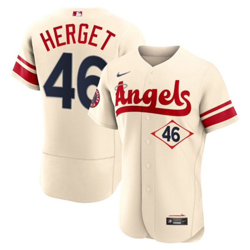 Angels 46 Jimmy Herget Cream 2022 City Connect Flexbase Jersey