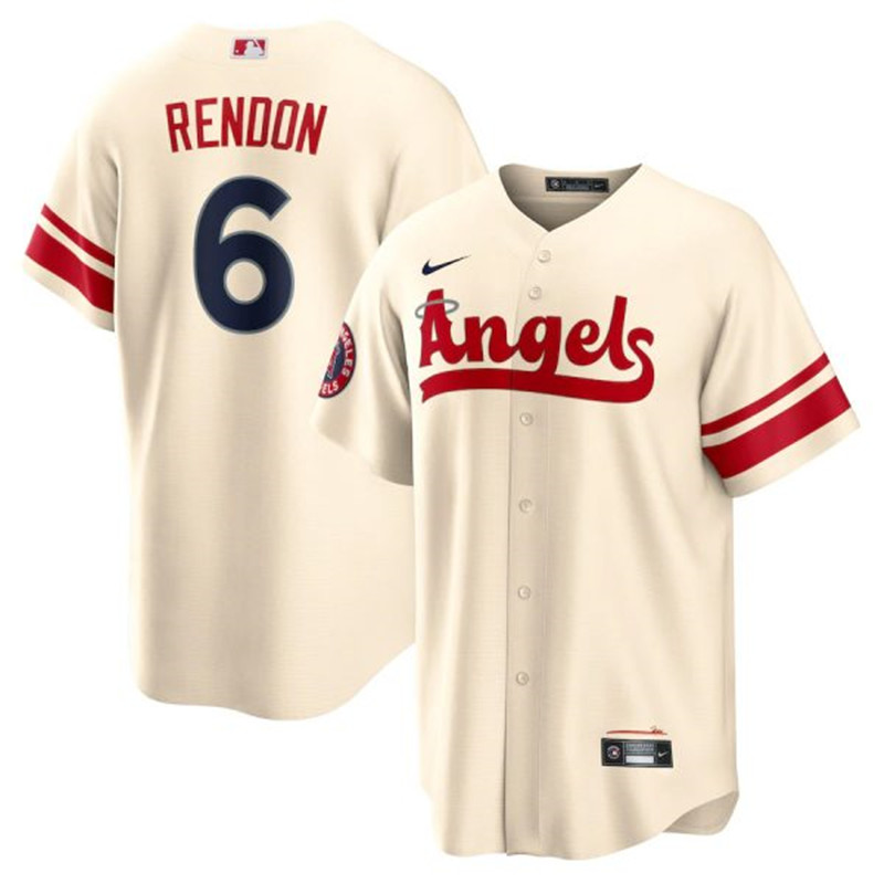 Angels 6 Anthony Rendon Cream 2022 City Connect Cool Base Jersey