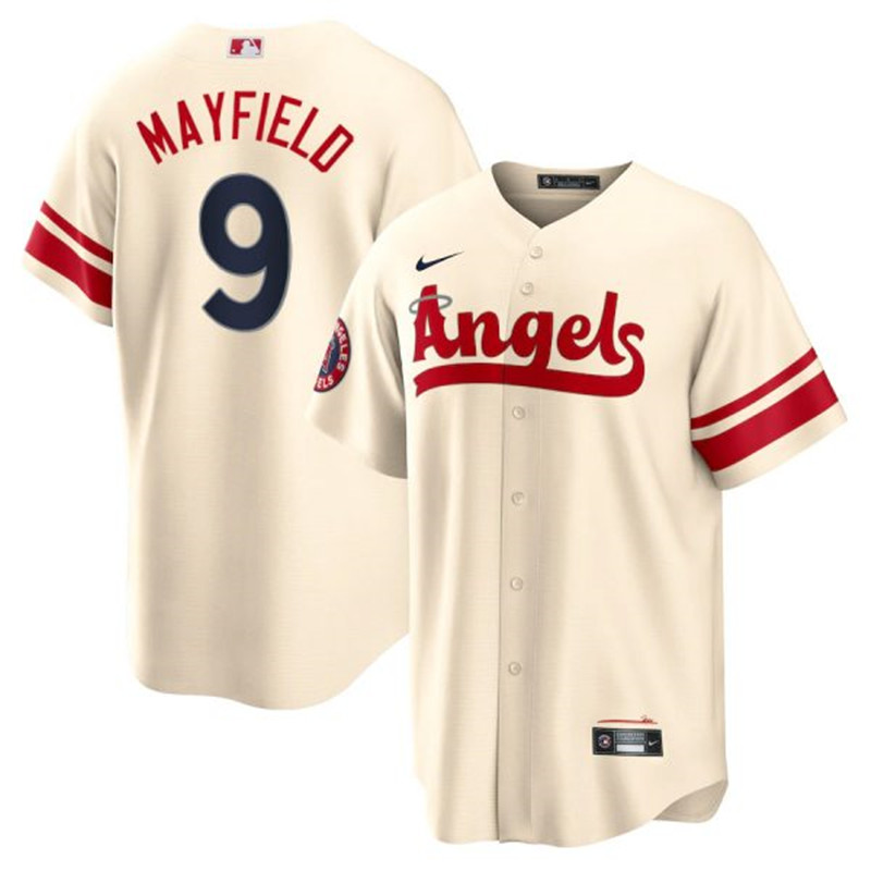 Angels 9 Jack Mayfield Cream 2022 City Connect Cool Base Jersey
