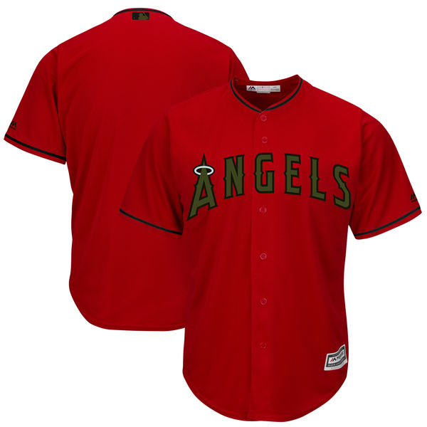 Angels Blank Red 2018 Memorial Day Cool Base Jersey