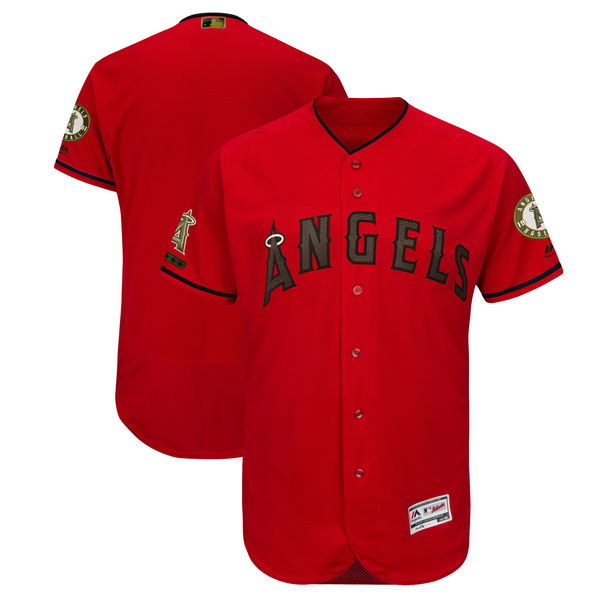 Angels Blank Red 2018 Memorial Day Flexbase Jersey