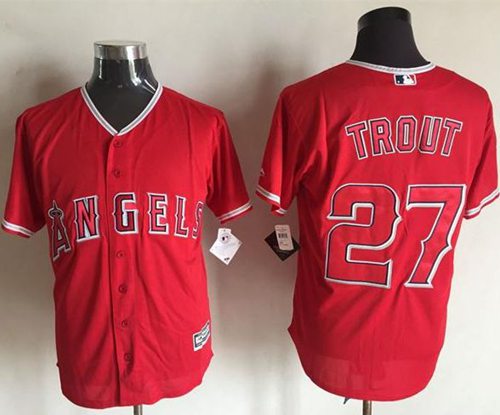 Angels of Anaheim 27 Mike Trout Red New Cool Base Stitched MLB Jersey