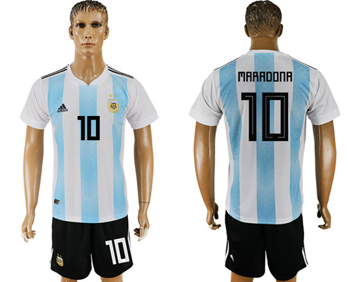 Argentina 10 MARADONA Home 2018 FIFA World Cup Soccer Jersey