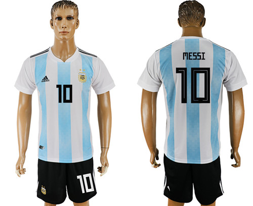 Argentina 10 MESSI Home 2018 FIFA World Cup Soccer Jersey