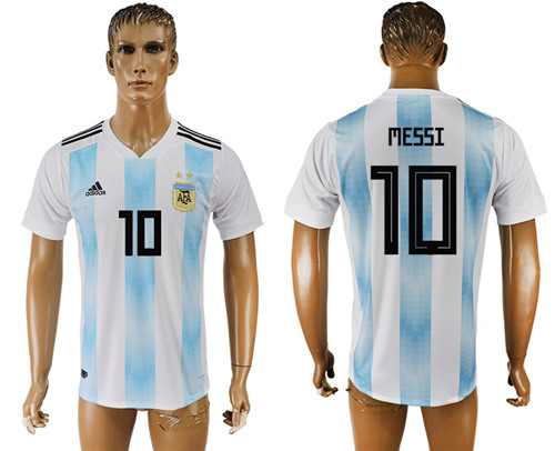Argentina 10 MESSI Home 2018 FIFA World Cup Thailand Soccer Jersey