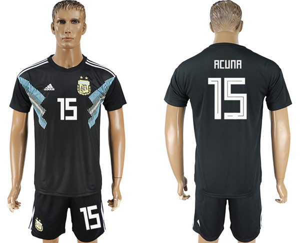 Argentina 15 ACUNA Away 2018 FIFA World Cup Soccer Jersey