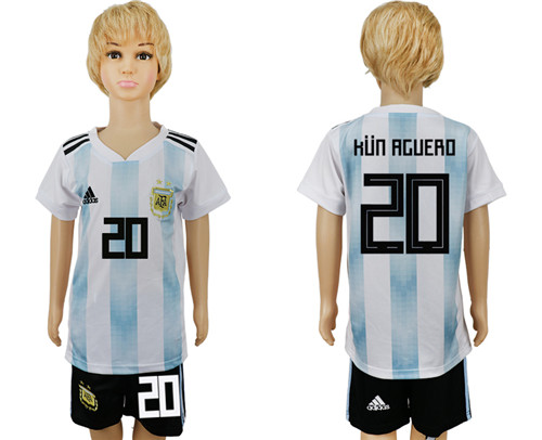 Argentina 20 KUN AGUERO Youth 2018 FIFA World Cup Soccer Jersey