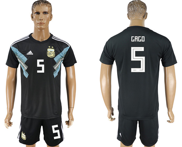 Argentina 5 GAGO Away 2018 FIFA World Cup Soccer Jersey