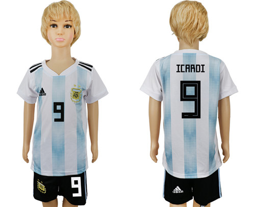 Argentina 9 ICARDI Youth 2018 FIFA World Cup Soccer Jersey