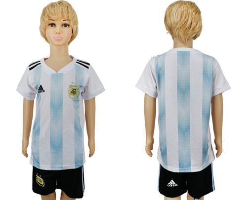 Argentina Home Youth 2018 FIFA World Cup Soccer Jersey