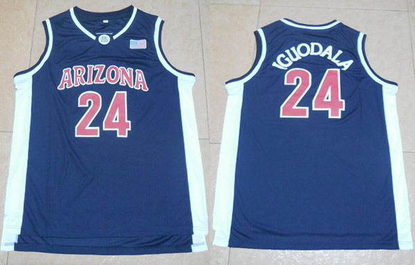 Arizona Jerseys Stitched Arizona Wildcats 24 Andre Iguodala Blue NCAA College Basketball Jersey