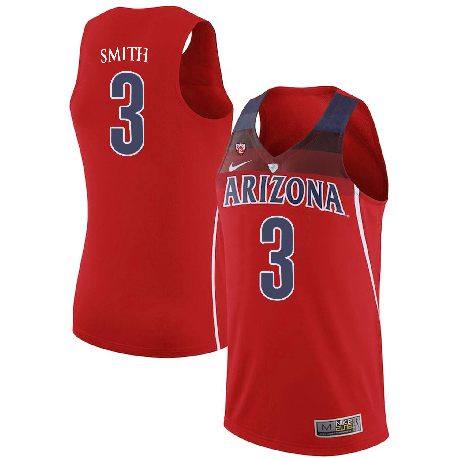 Arizona Wildcats 3 Dylan Smith Red College Basketball Jersey