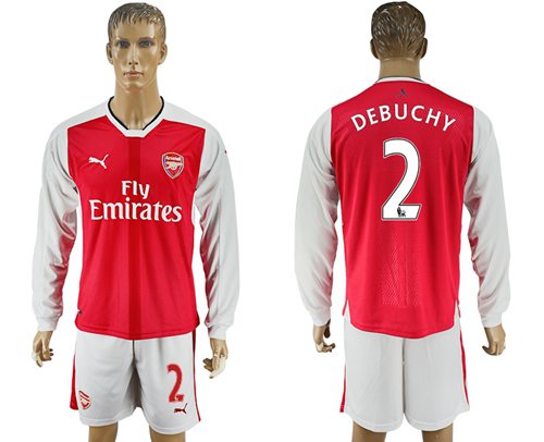 Arsenal 2 Debuchy Red Home Long Sleeves Soccer Club Jersey