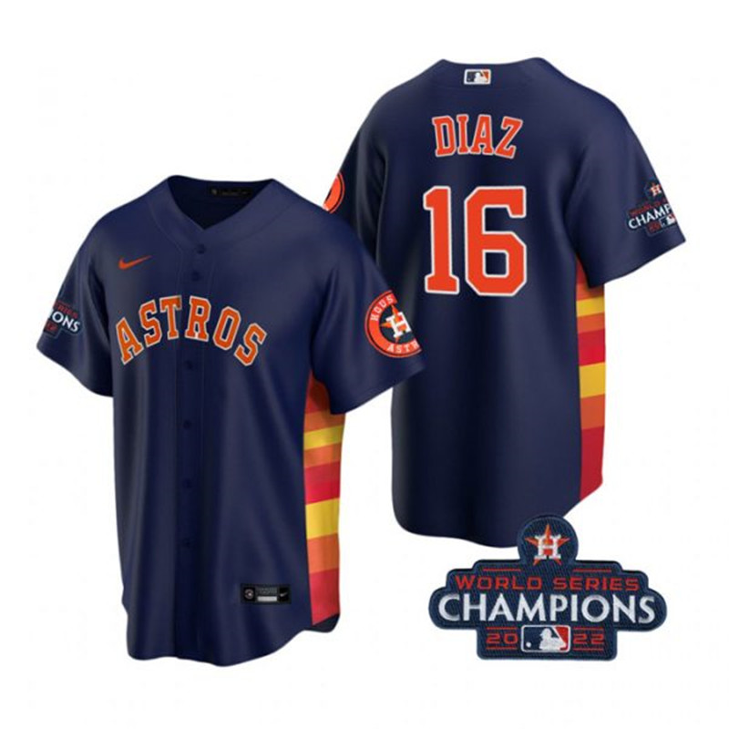 Astros 16 Aledmys Diaz Navy 2022 World Series Champions Cool Base Jersey