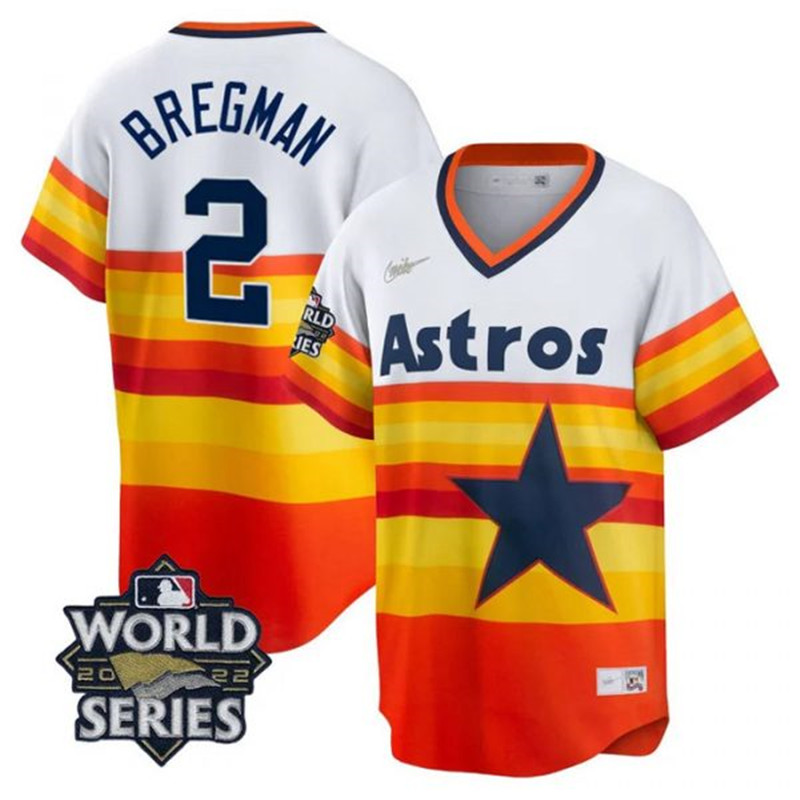 Astros 2 Alex Bregman Multi Color Nike 2022 World Series Cool Base Jersey