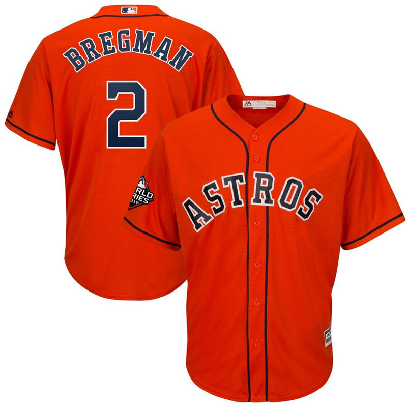 Astros 2 Alex Bregman Orange 2019 World Series Bound Cool Base Jersey