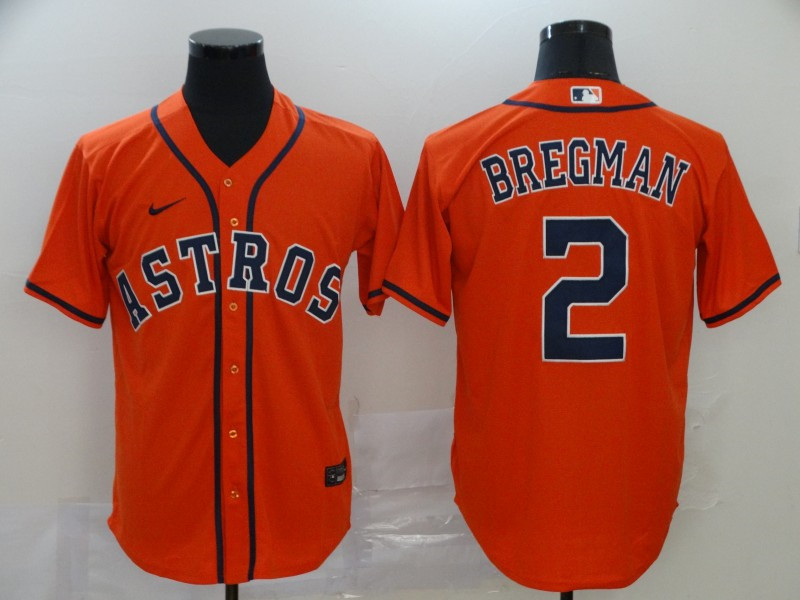 Astros 2 Alex Bregman Orange 2020 Nike Cool Base Jersey
