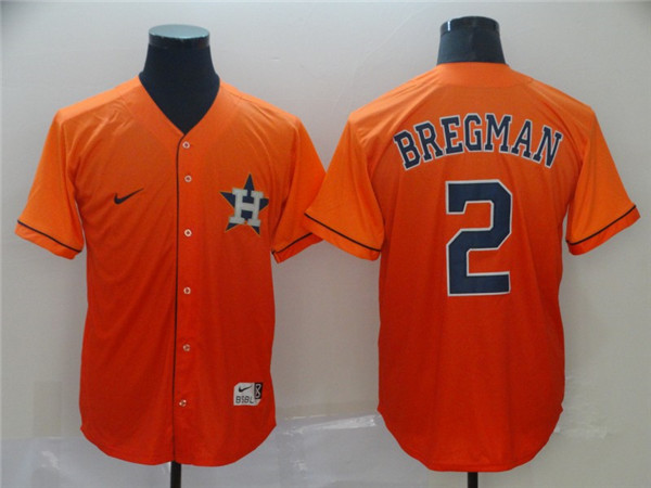 Astros 2 Alex Bregman Orange Drift Fashion Jersey