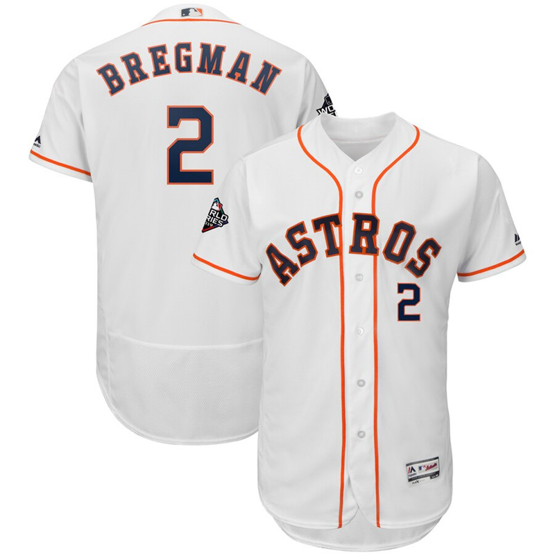 Astros 2 Alex Bregman White 2019 World Series Bound FlexBase Jersey