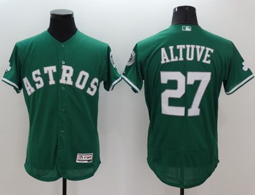 Astros 27 Jose Altuve Green Celtic Flexbase Authentic Collection Stitched MLB Jersey