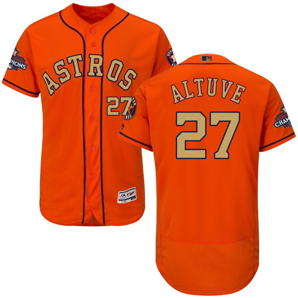 Astros 27 Jose Altuve Orange 2018 Gold Program Flexbase Jersey