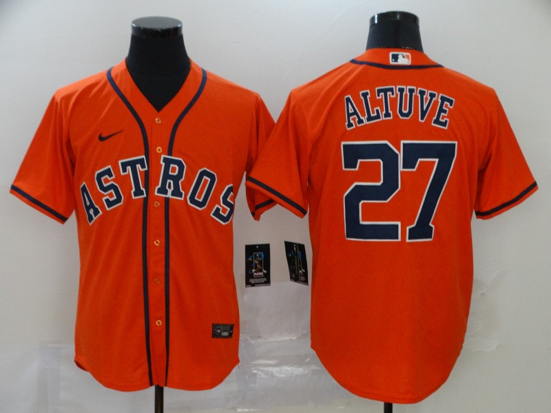 Astros 27 Jose Altuve Orange 2020 Nike Cool Base Jersey