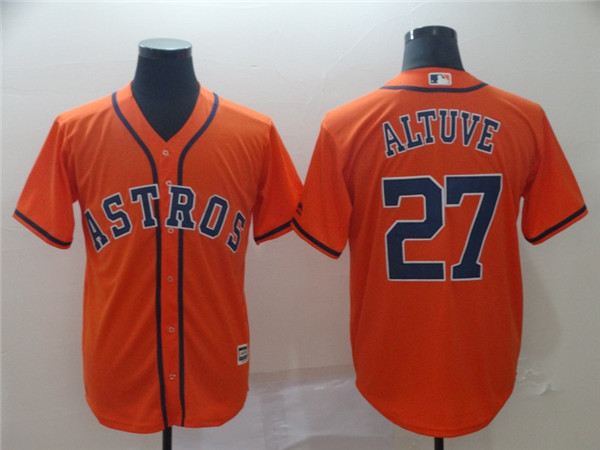 Astros 27 Jose Altuve Orange Cool Base Jersey