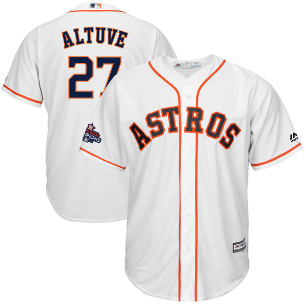 Astros 27 Jose Altuve White 2017 World Series Champions Cool Base Player Jersey