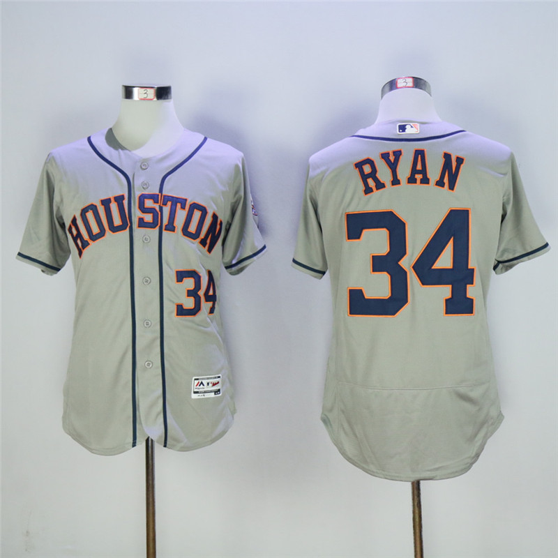 Astros 34 Nolan Ryan Gray Flexbase Jersey