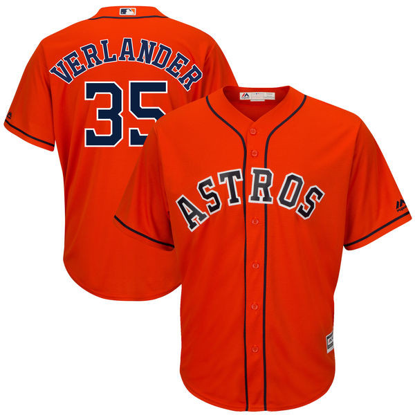Astros 35 Justin Verlander Orange Cool Base Jersey