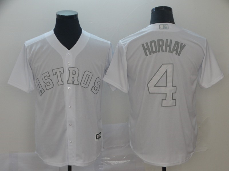 Astros 4 George Springer Horhay White 2019 Players' Weekend Player Jersey