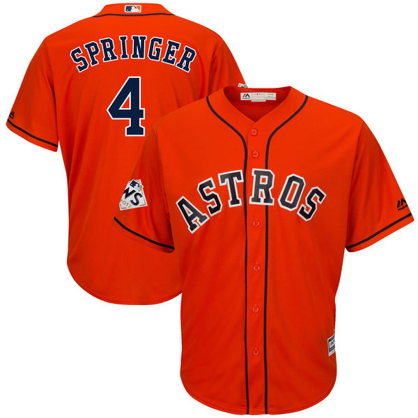 Astros 4 George Springer Orange 2017 World Series Bound Cool Base Player Jersey