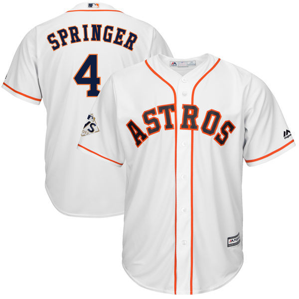 Astros 4 George Springer White 2017 World Series Bound Cool Base Player Jersey