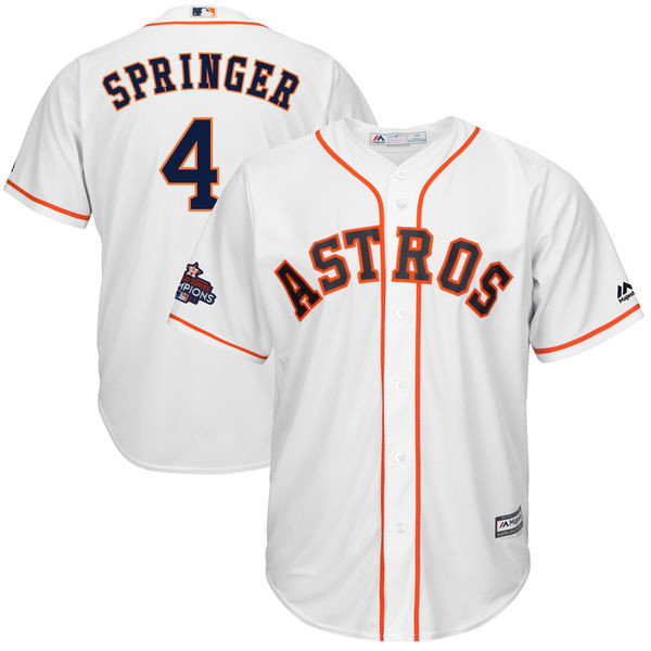 Astros 4 George Springer White 2017 World Series Champions Cool Base Player Jersey