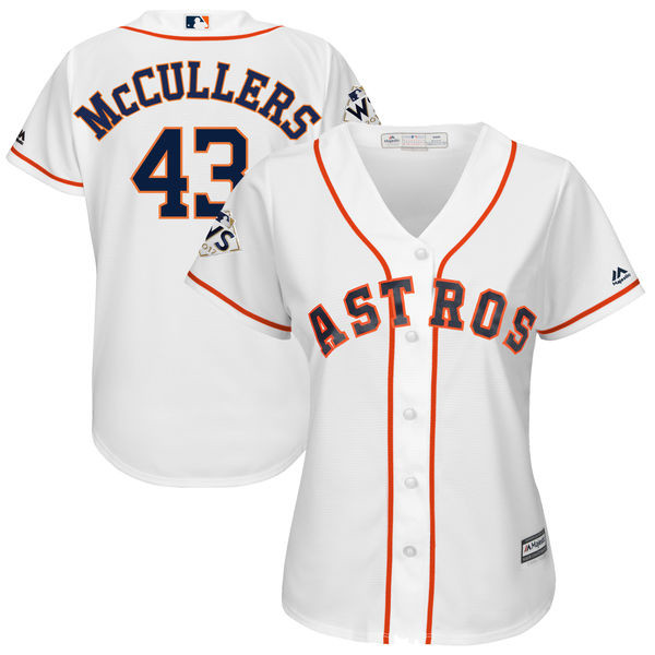 Astros 43 Lance McCullers Jr. White Women 2017 World Series Bound Coolbase Player Jersey