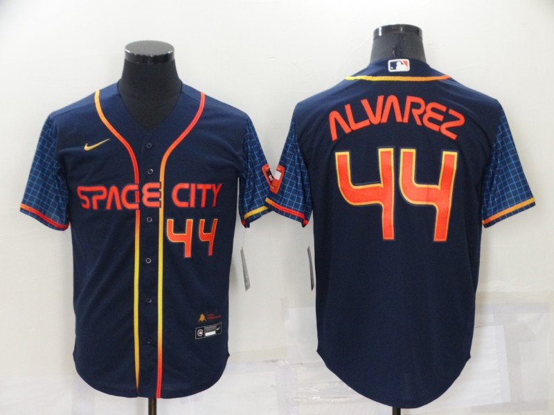 Astros 44 Yordan Alvarez Navy Nike 2022 City Connect Cool Base Jerseys