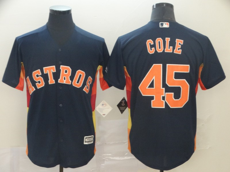 Astros 45 Gerrit Cole Navy Cool Base Jersey