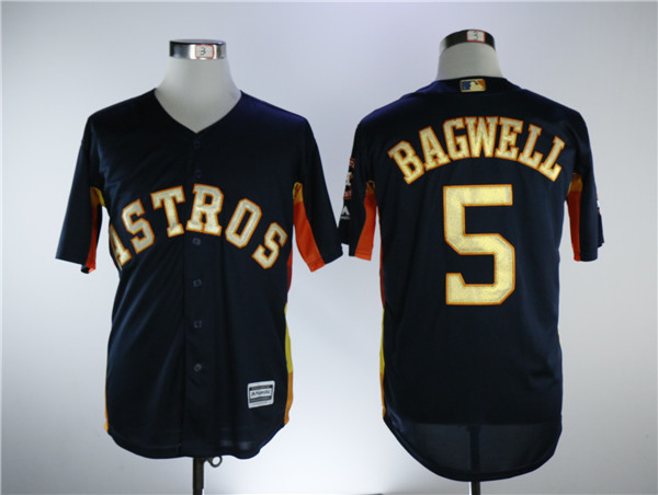 Astros 5 Jeff Bagwell Navy 2018 Gold Program Cool Base Jersey