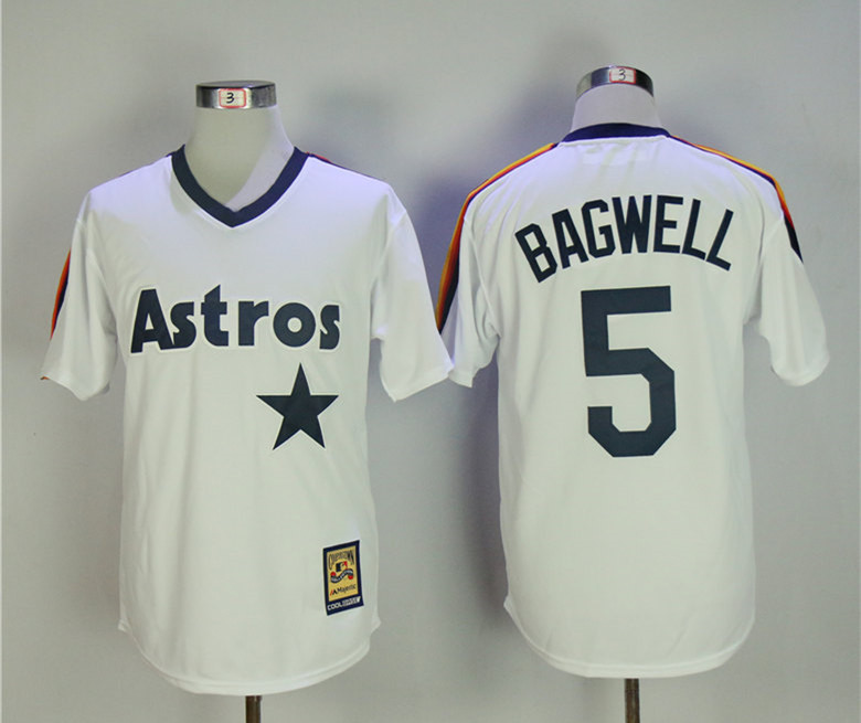 Astros 5 Jeff Bagwell White Cooperstown Collection Jersey